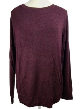 Matty M Maroon Crewneck Sweater Women’s Size M Side Zipper Detail Cozy Knit